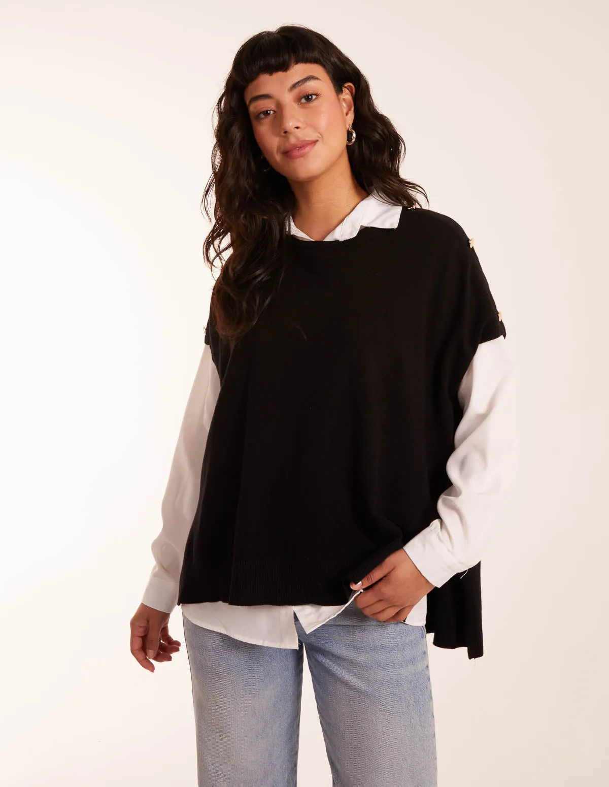 Oversized Button Shoulder Top sold by Blue Vanilla product image thumbnail 2