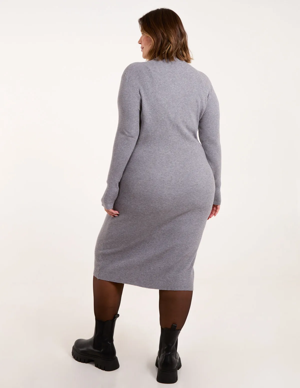 Curve Ribbed Roll Neck Midi Dress sold by Blue Vanilla product image thumbnail 4