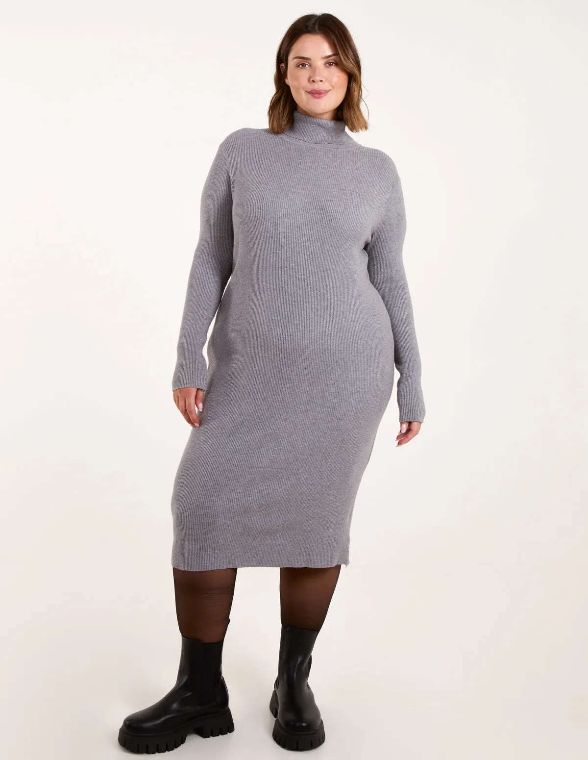 Curve Ribbed Roll Neck Midi Dress sold by Blue Vanilla product image thumbnail 2