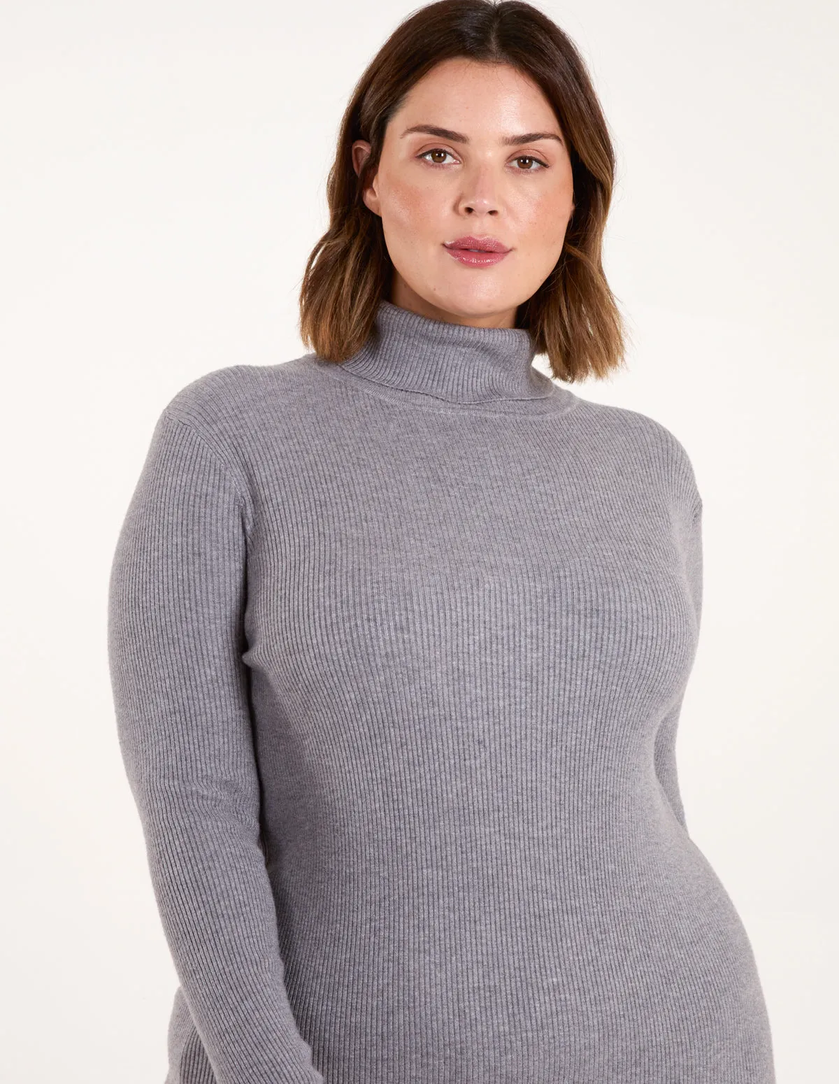 Curve Ribbed Roll Neck Midi Dress sold by Blue Vanilla product image thumbnail 3