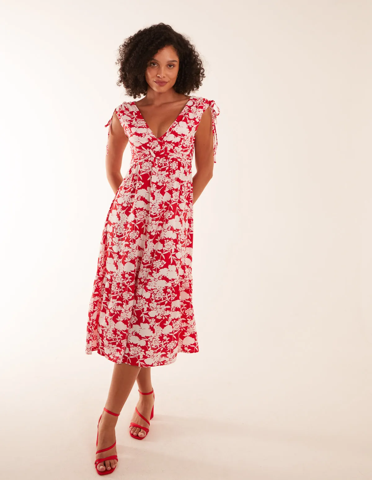 Ring Front V Neck Midi Dress sold by Blue Vanilla product image thumbnail 3