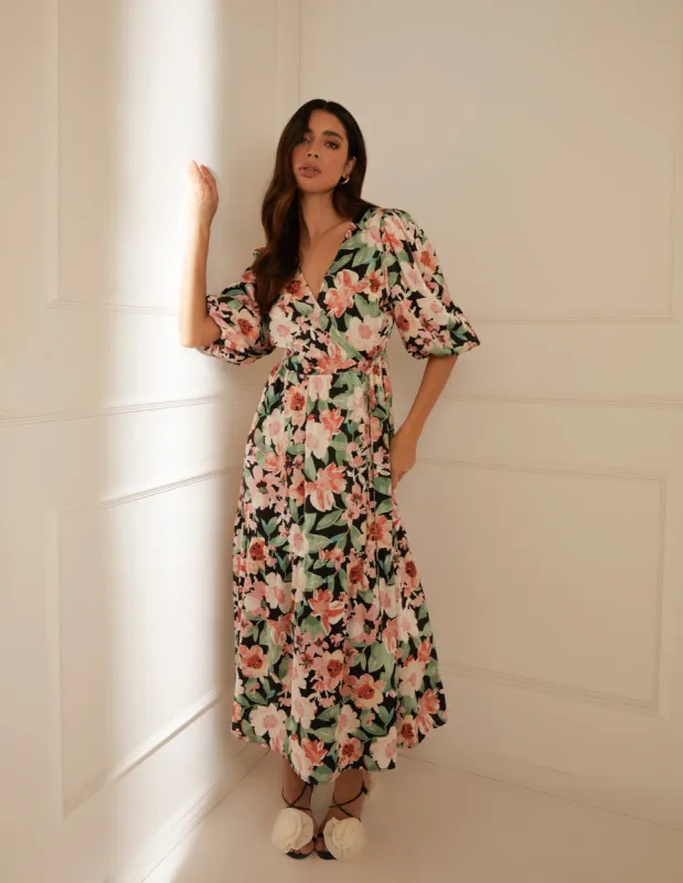 Oversized Wrap Floral Smock Dress sold by Blue Vanilla