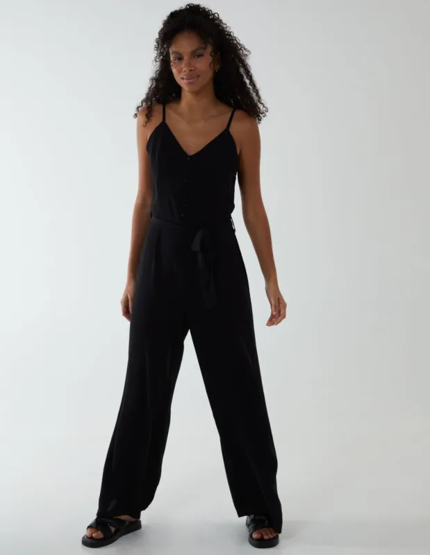 Button Front Strappy Jumpsuit sold by Blue Vanilla