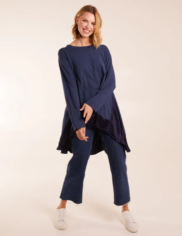 Sweatshirt With Sateen Tunic Insert sold by Blue Vanilla
