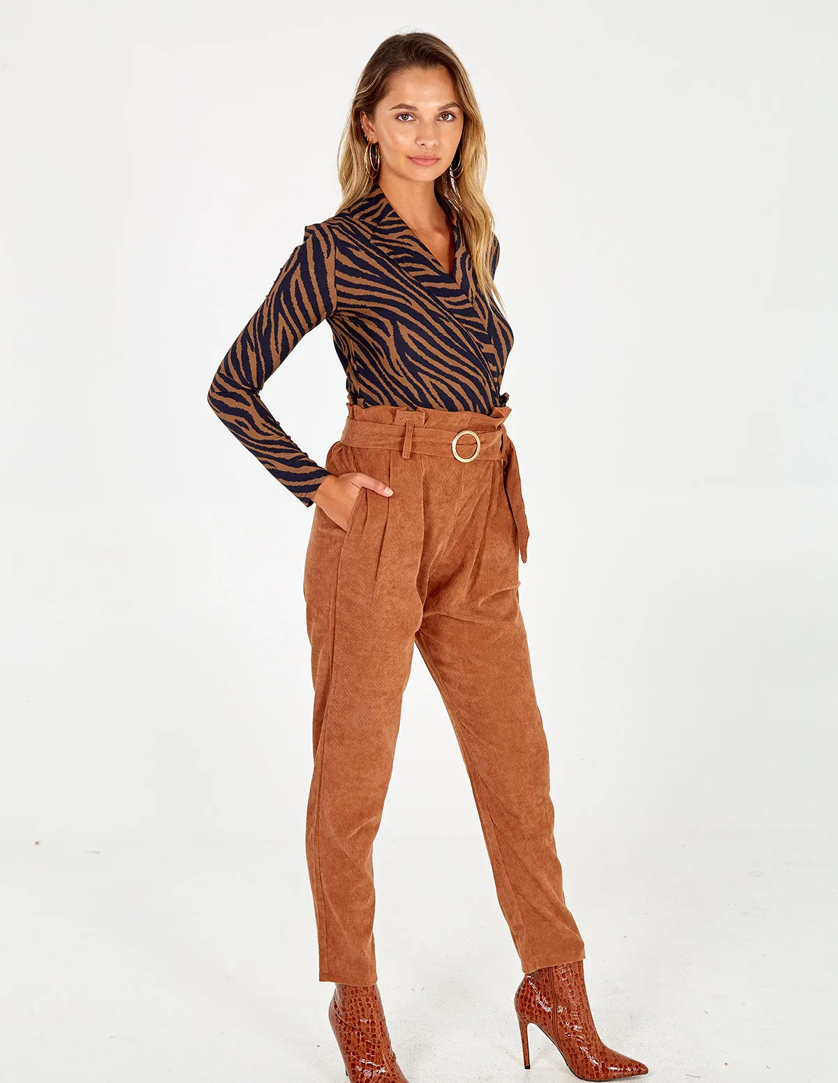 Zebra Stripe Wrap Front Bodysuit sold by Blue Vanilla product image thumbnail 3