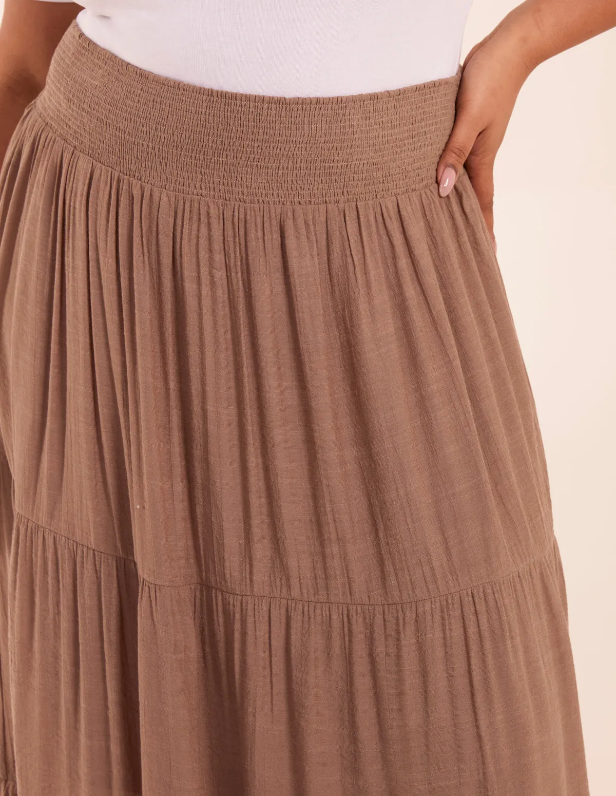 Curve Tiered Shirred Maxi Skirt sold by Blue Vanilla product image thumbnail 3