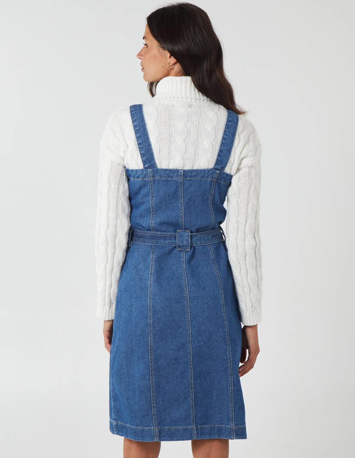 Button Front Pocket Denim Midi Dress sold by Blue Vanilla product image thumbnail 5