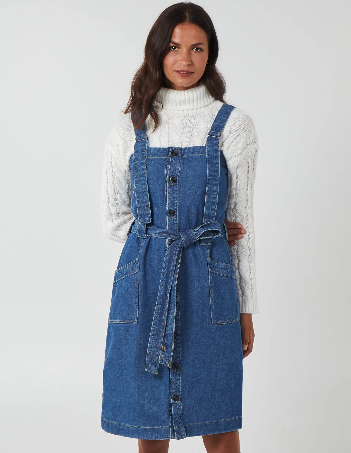 Button Front Pocket Denim Midi Dress sold by Blue Vanilla product image thumbnail 2