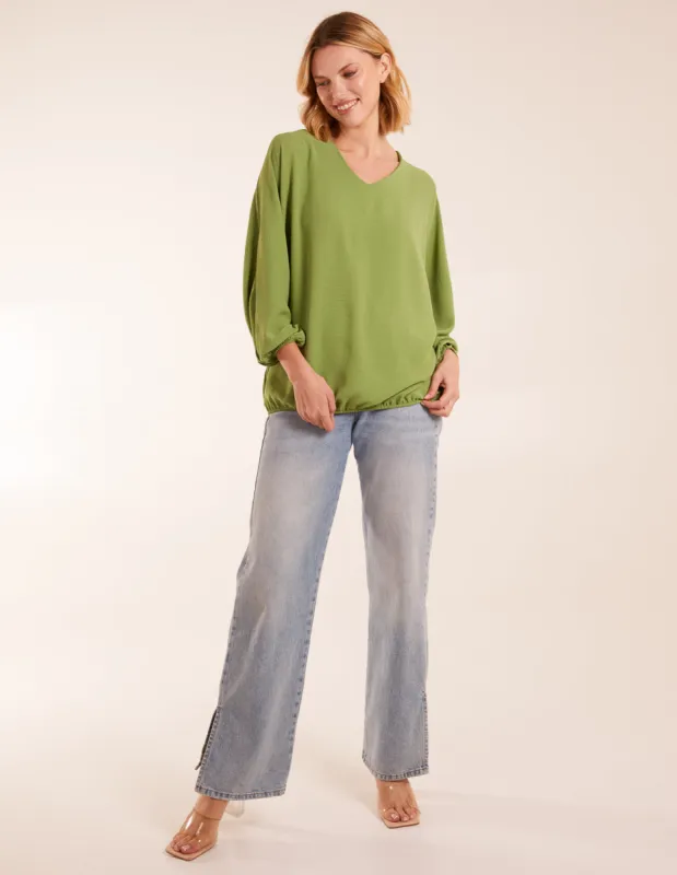 V Neck Puff Sleeve Blouse sold by Blue Vanilla