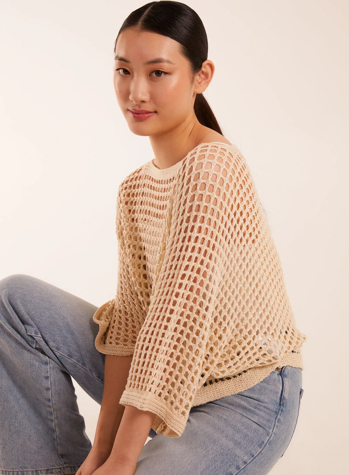 Round Neck Crochet Net Top sold by Blue Vanilla product image thumbnail 2