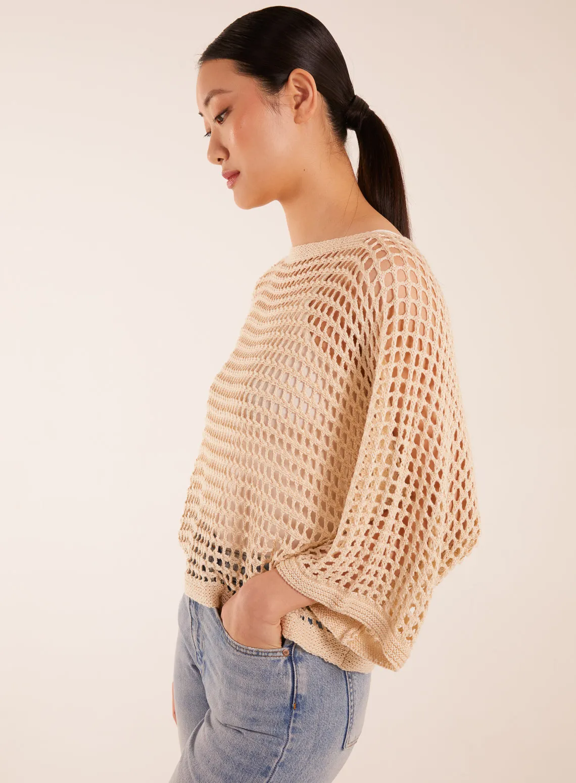 Round Neck Crochet Net Top sold by Blue Vanilla product image thumbnail 3