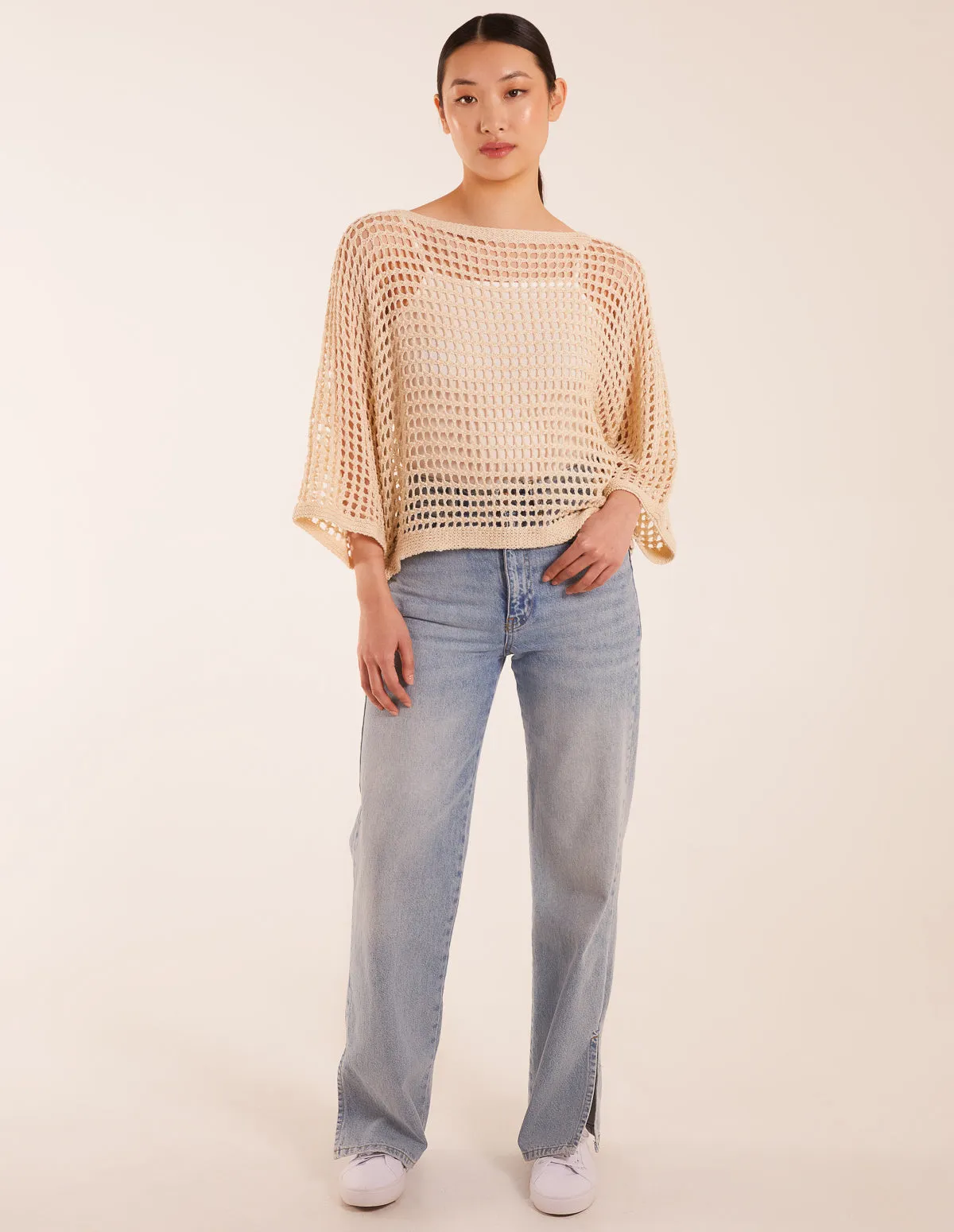 Round Neck Crochet Net Top sold by Blue Vanilla product image thumbnail 4