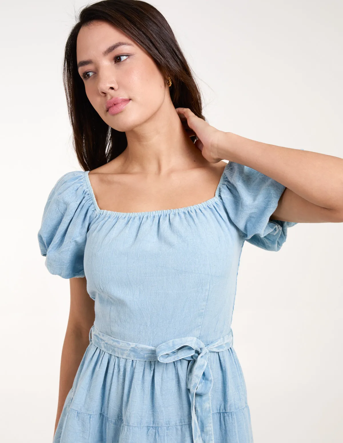 Milkmaid Puff Sleeve Mini Dress sold by Blue Vanilla product image thumbnail 3
