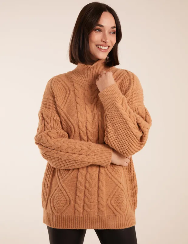 Cable Knit Roll Neck Jumper sold by Blue Vanilla