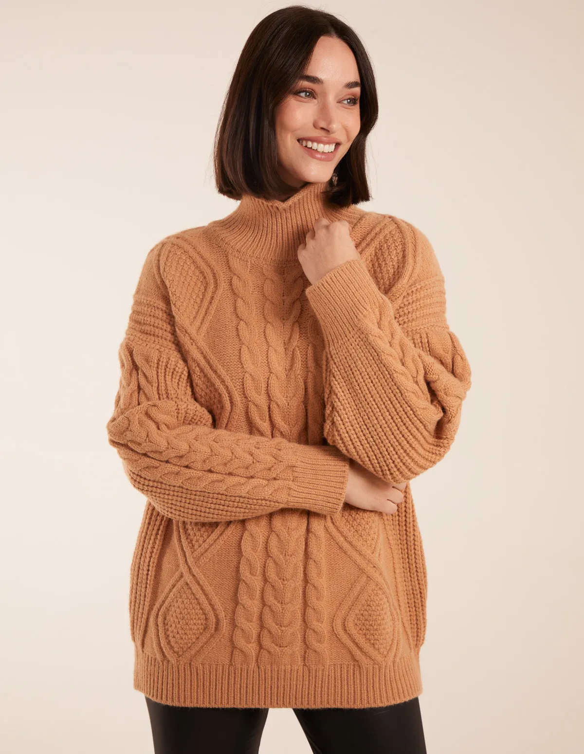 Cable Knit Roll Neck Jumper sold by Blue Vanilla
