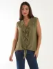 V Neck Ruffle Top with Knot sold by Blue Vanilla