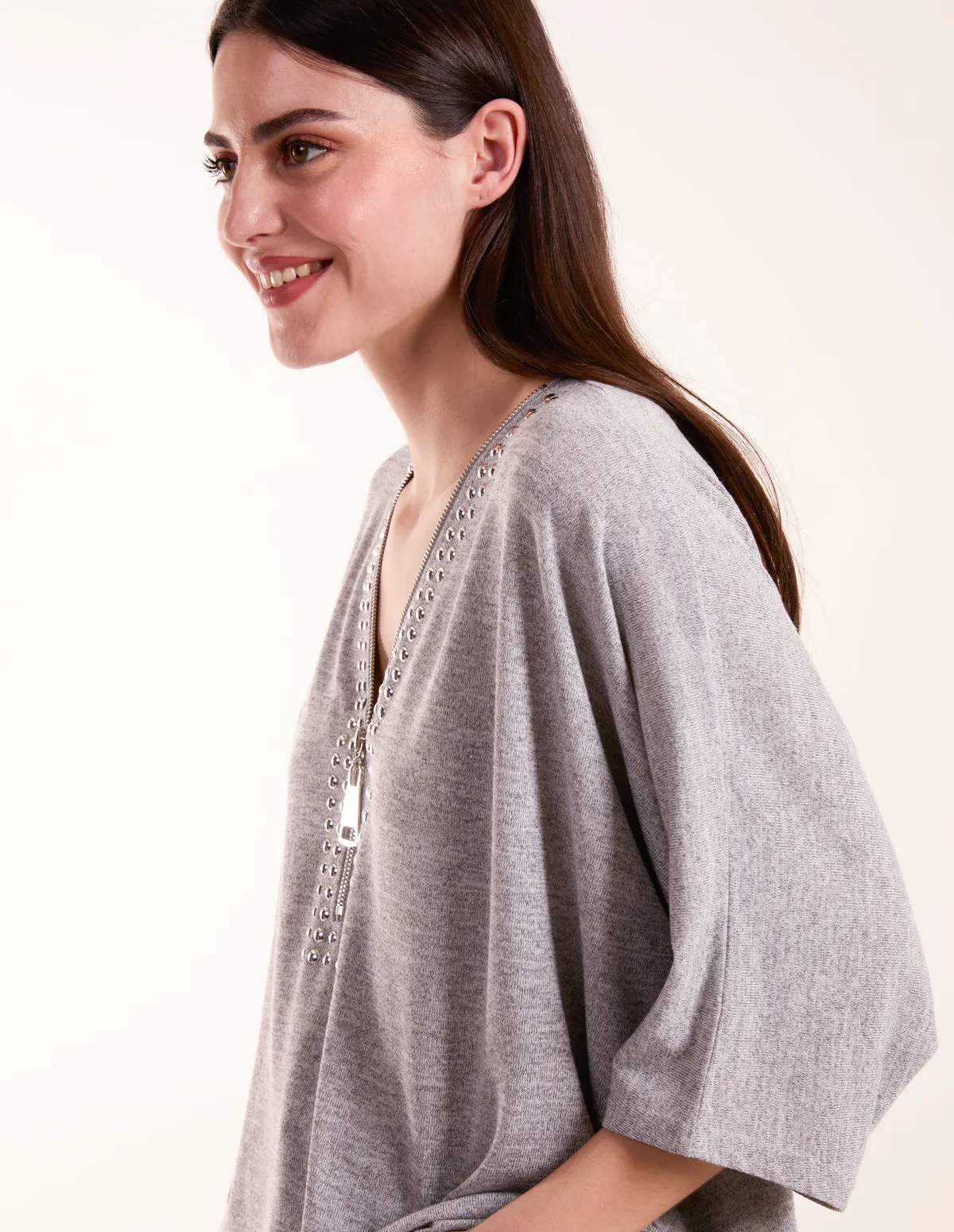 Studded Zip Front Top sold by Blue Vanilla product image thumbnail 3