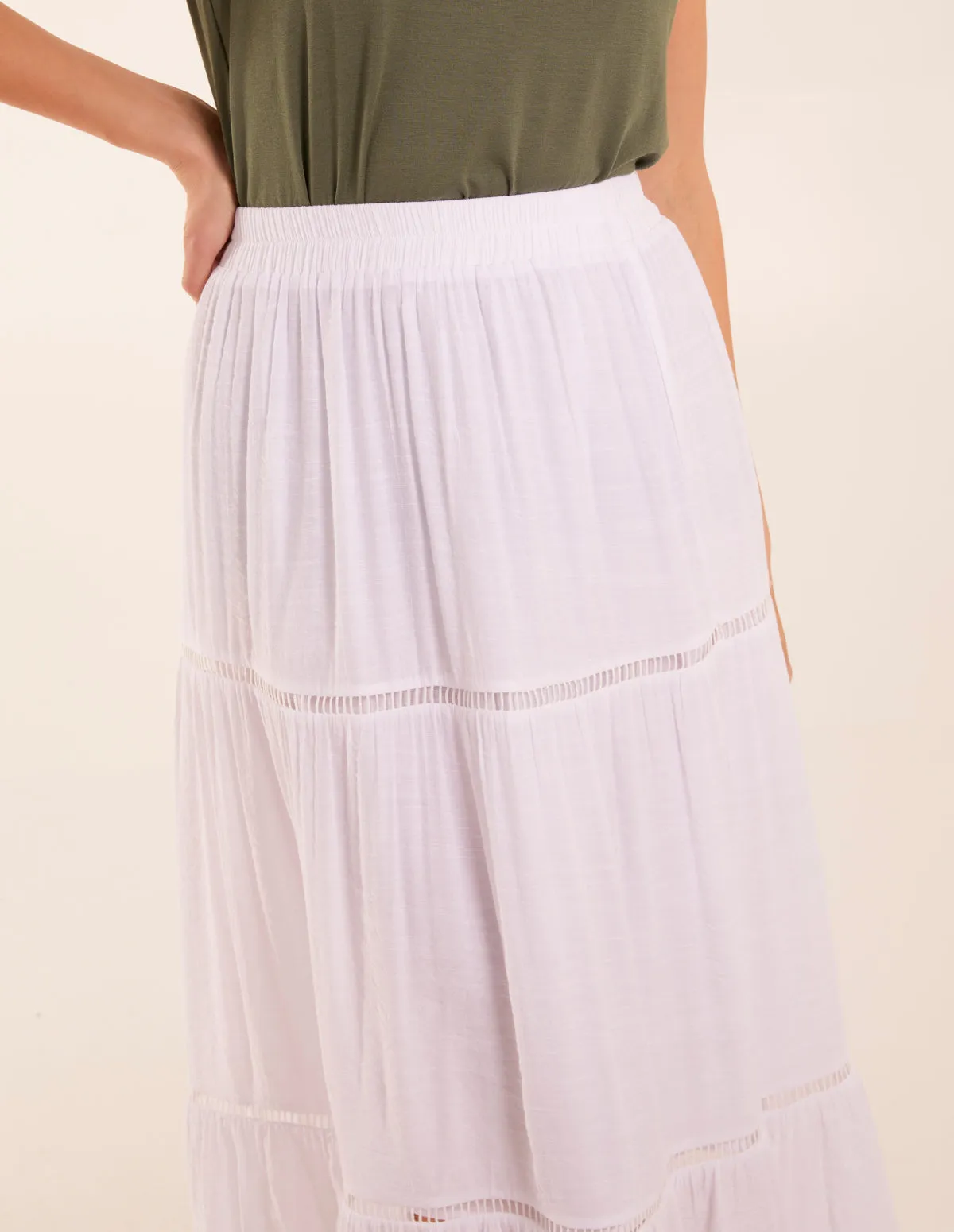 Ladder Trim Maxi Skirt sold by Blue Vanilla product image thumbnail 3