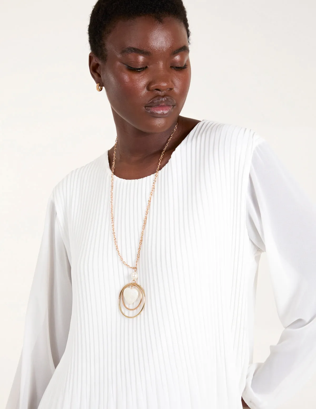 Necklace Pleated Chiffon Top sold by Blue Vanilla product image thumbnail 2