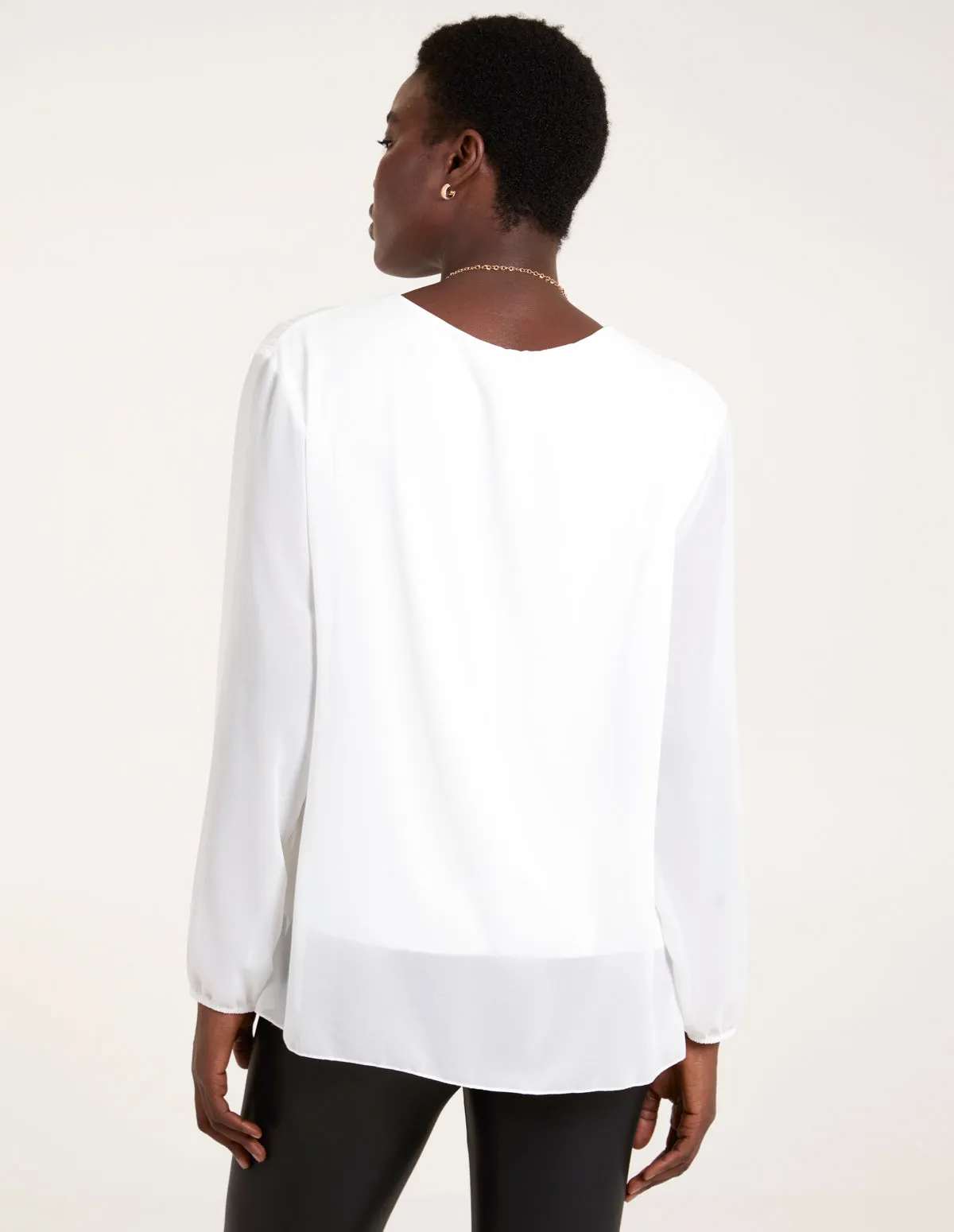 Necklace Pleated Chiffon Top sold by Blue Vanilla product image thumbnail 4