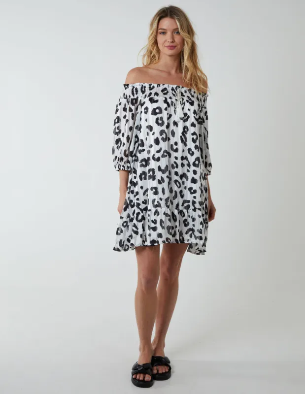 Sheared Neck Bardot Dress sold by Blue Vanilla