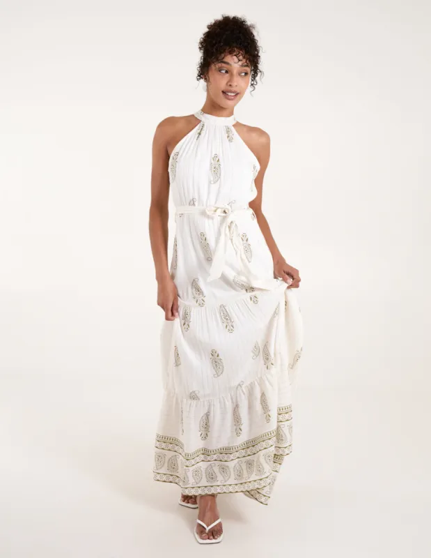 Halter Neck Paisley Maxi Dress sold by Blue Vanilla