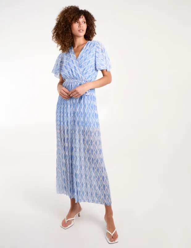 Aztec Diamond Printed Pleated Jumpsuit sold by Blue Vanilla