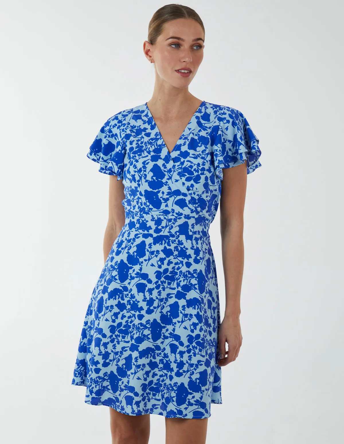 Wrap Ruffle Mini Dress sold by Blue Vanilla product image thumbnail 3