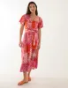 Patchwork Button Through Belted Midi Dress sold by Blue Vanilla
