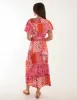 Patchwork Button Through Belted Midi Dress sold by Blue Vanilla