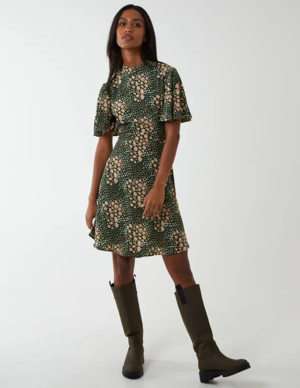 Angel Sleeve High Neck Mini Dress sold by Blue Vanilla