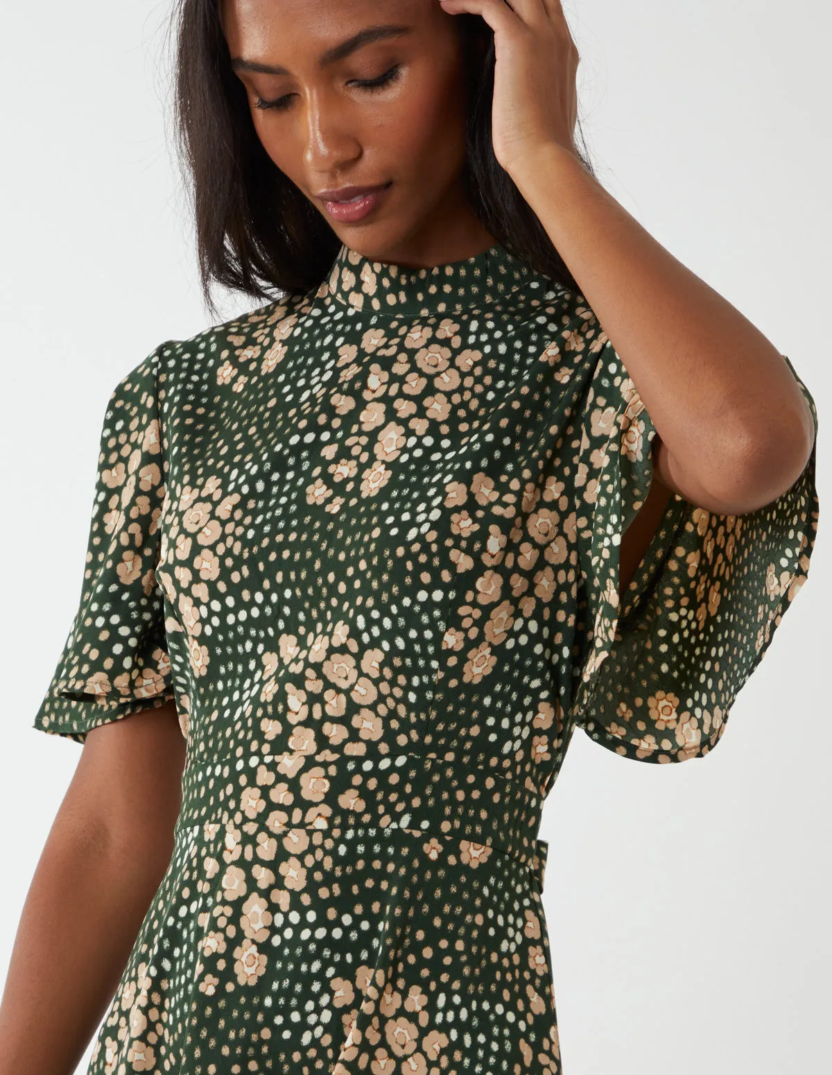 Angel Sleeve High Neck Mini Dress sold by Blue Vanilla product image thumbnail 4