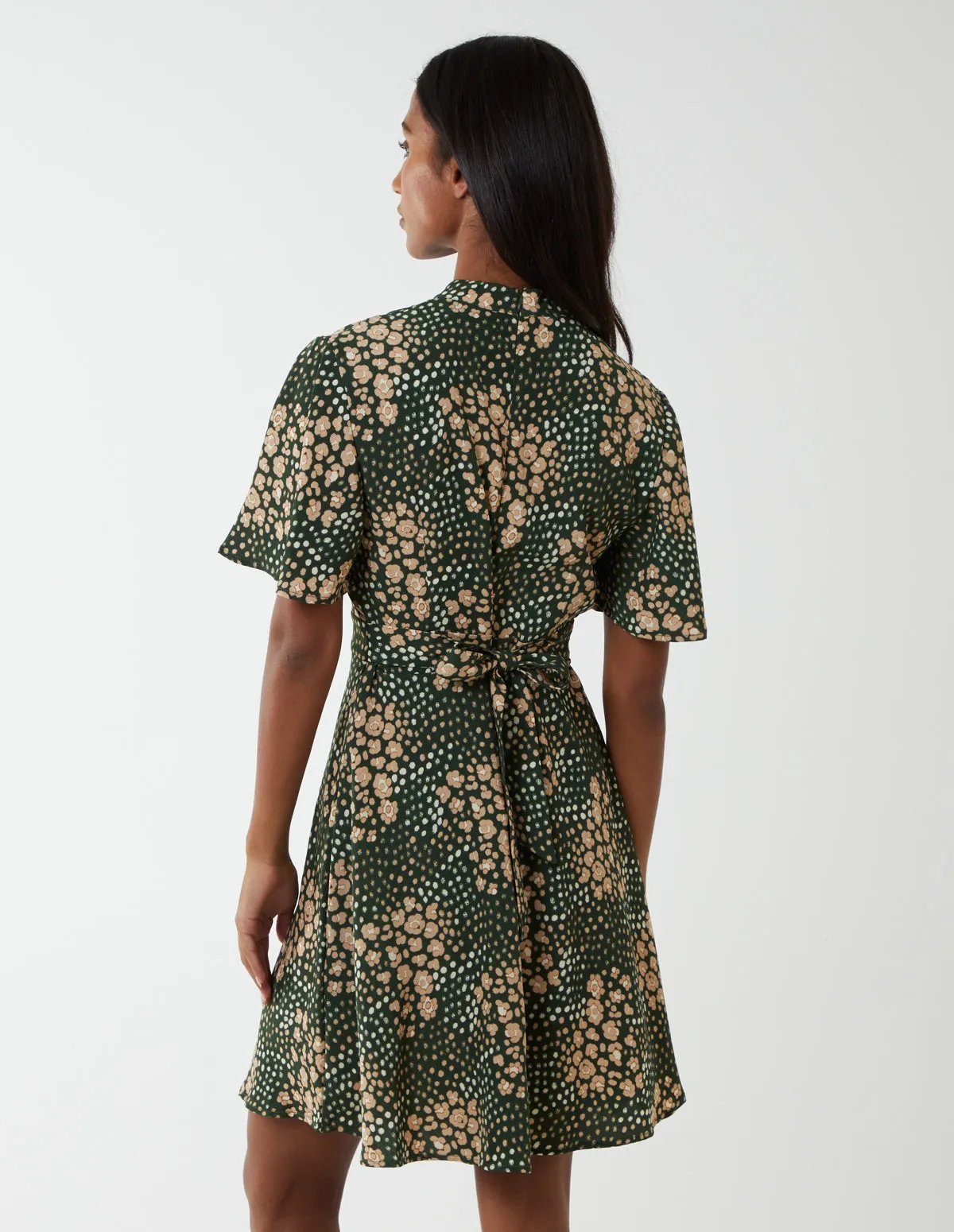 Angel Sleeve High Neck Mini Dress sold by Blue Vanilla product image thumbnail 5