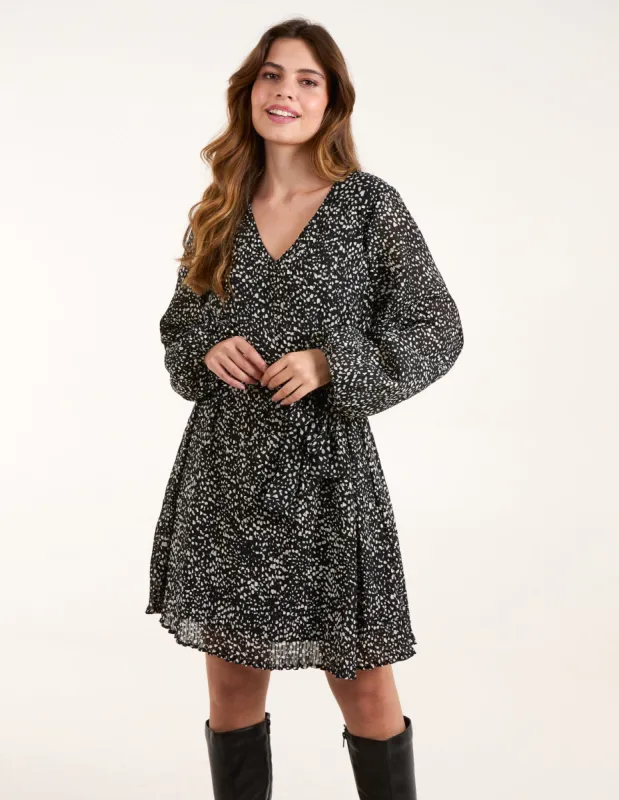 Pleated Mini Dress With Belt sold by Blue Vanilla
