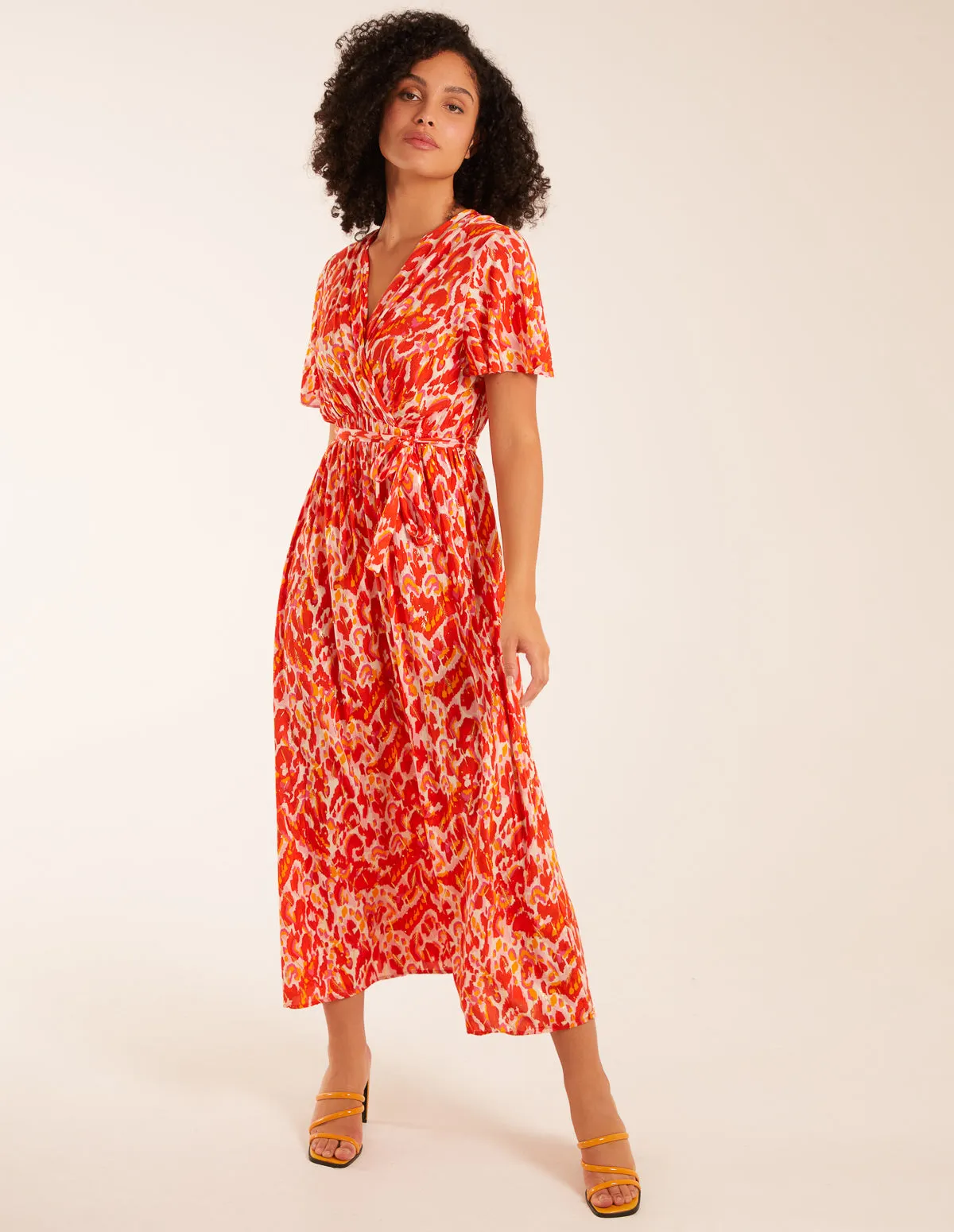 Abstract Animal Print Wrap Maxi Dress sold by Blue Vanilla