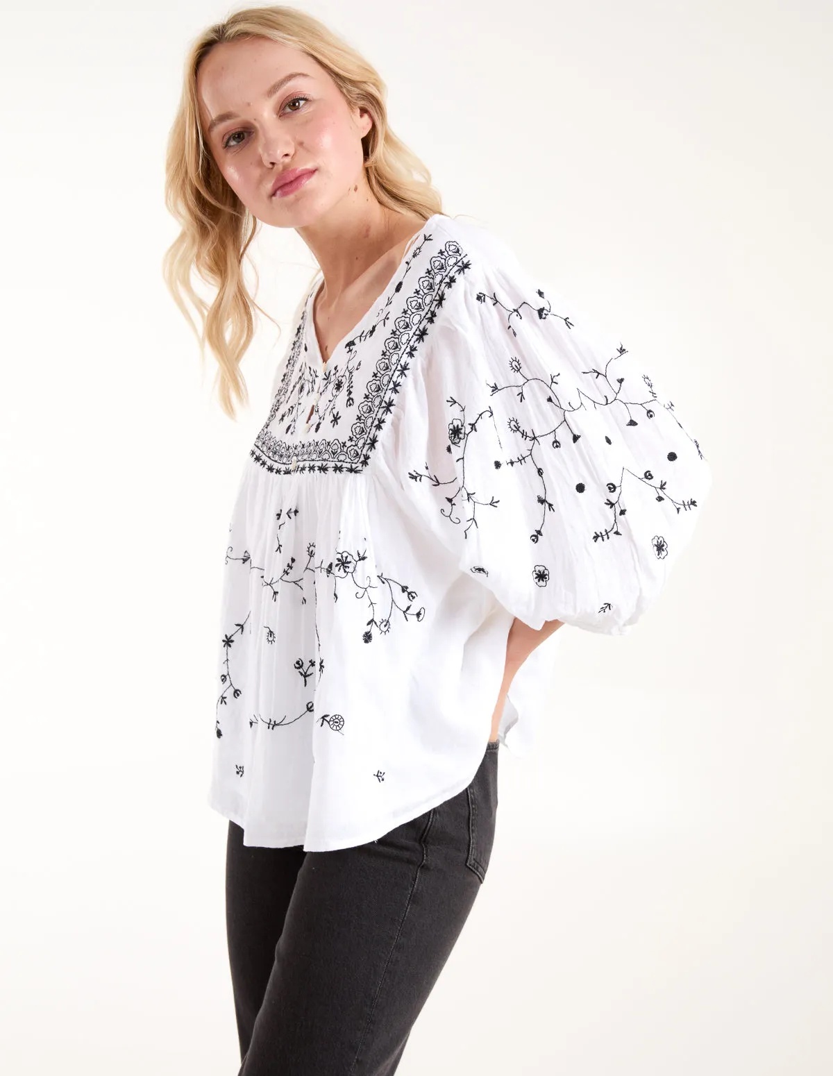 Embroidered All Over Blouse sold by Blue Vanilla