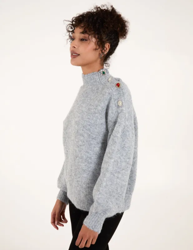 Jewel Button Knit Jumper sold by Blue Vanilla