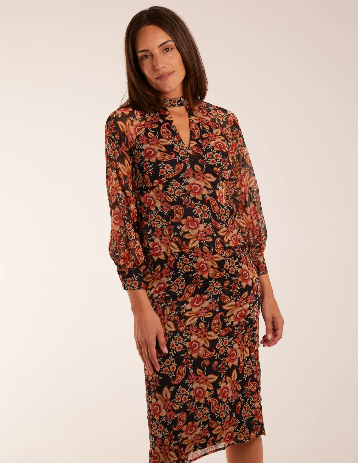 Raglan Keyhole Midi Dress sold by Blue Vanilla