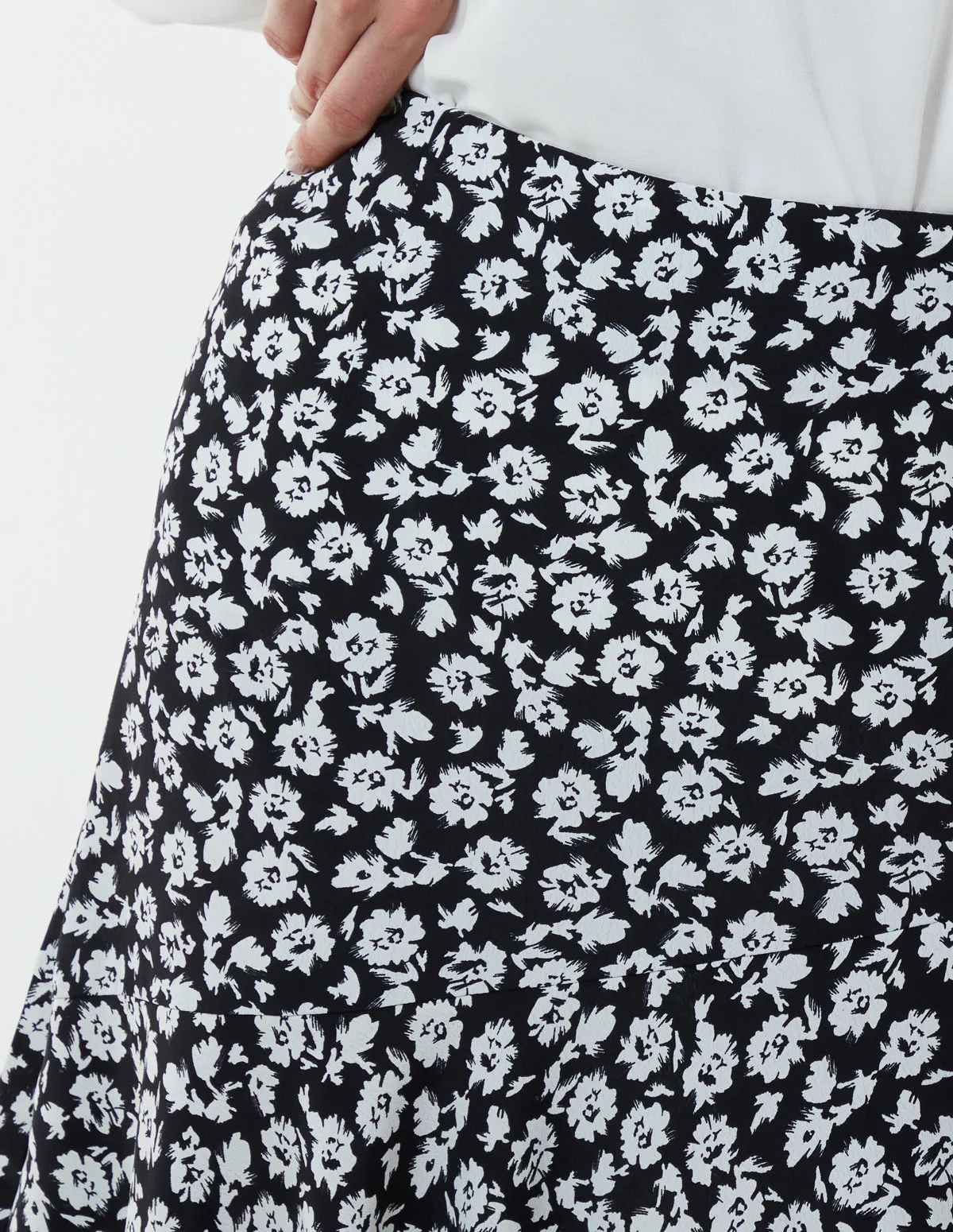 Floral Print Asymmetric Midi Skirt sold by Blue Vanilla product image thumbnail 2