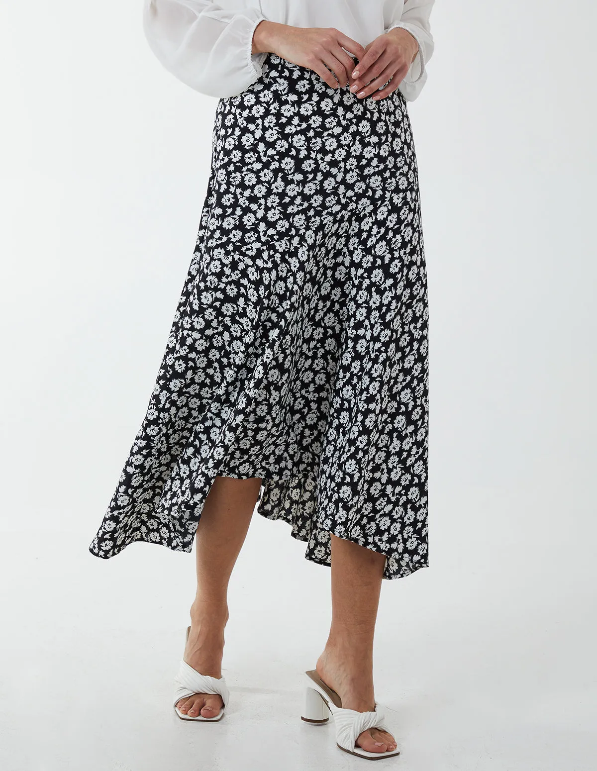Floral Print Asymmetric Midi Skirt sold by Blue Vanilla product image thumbnail 3