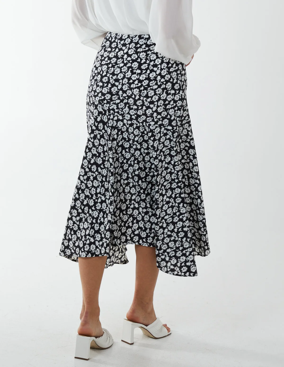 Floral Print Asymmetric Midi Skirt sold by Blue Vanilla product image thumbnail 4