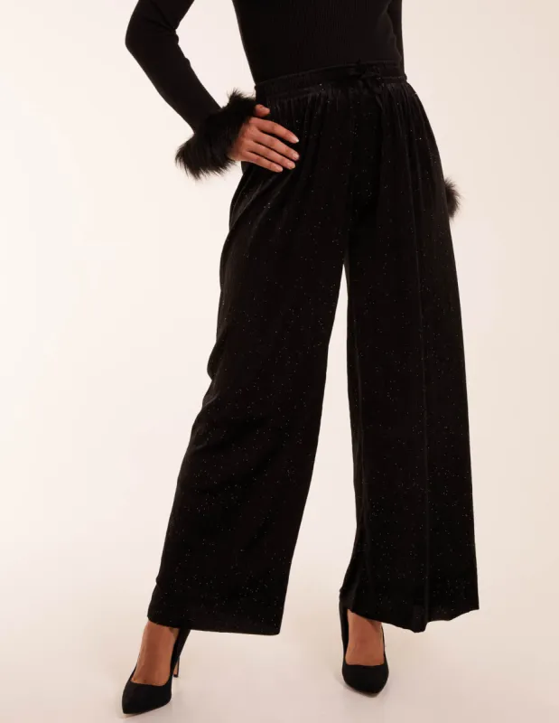 Sparkling Velour Wide Leg Trouser sold by Blue Vanilla