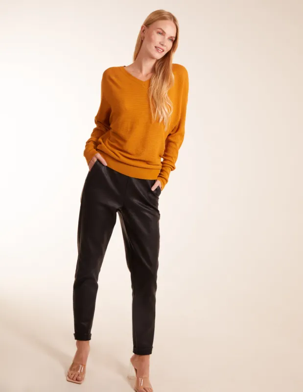 Ribbed V-Neck Jumper sold by Blue Vanilla