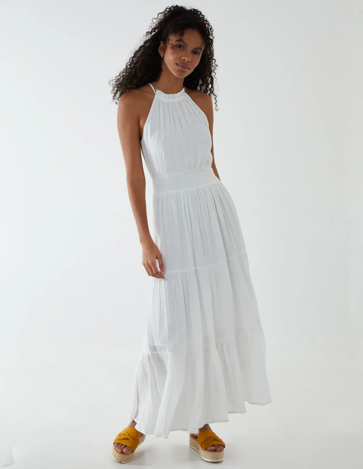 Drawstring Maxi Halter Neck Maxi Dress sold by Blue Vanilla product image thumbnail 2