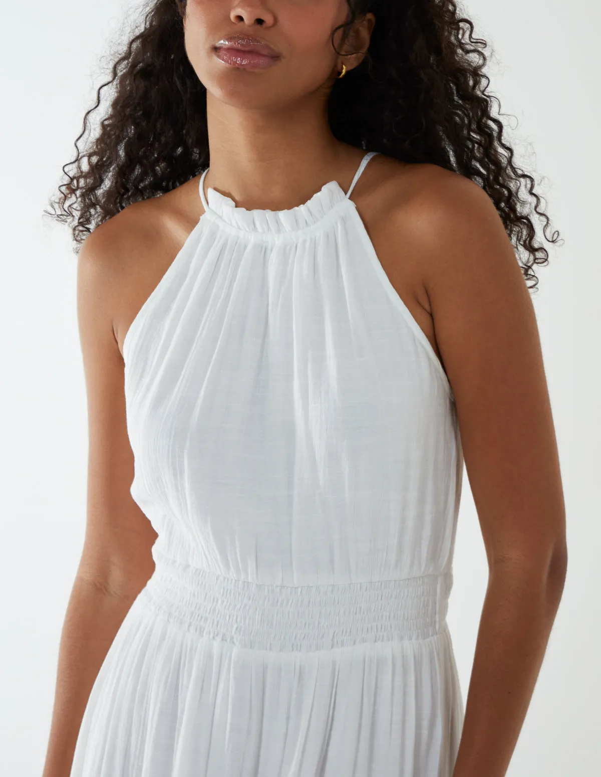 Drawstring Maxi Halter Neck Maxi Dress sold by Blue Vanilla product image thumbnail 3