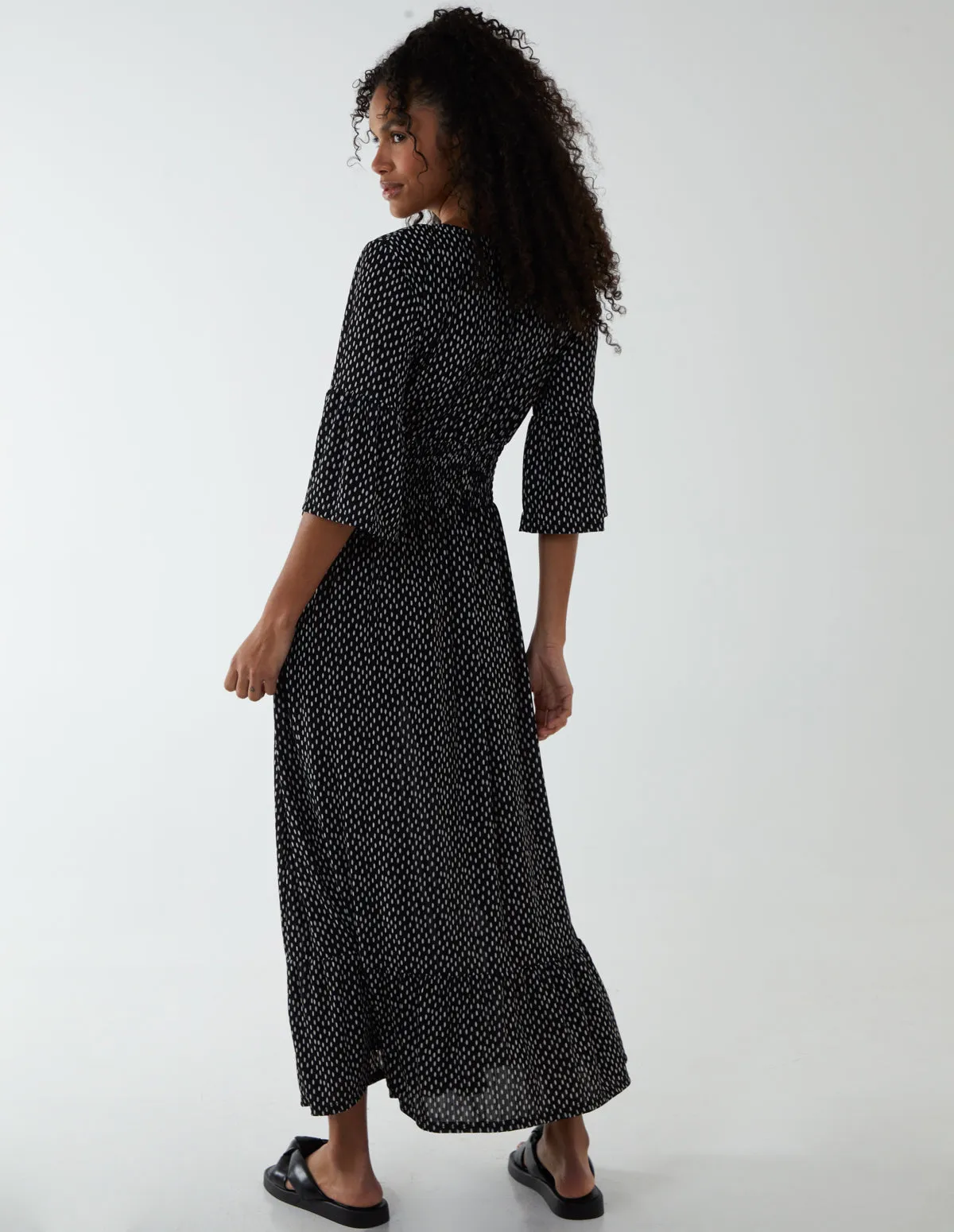 Elasticated Neck Shirred Waist Maxi Dress sold by Blue Vanilla product image thumbnail 5