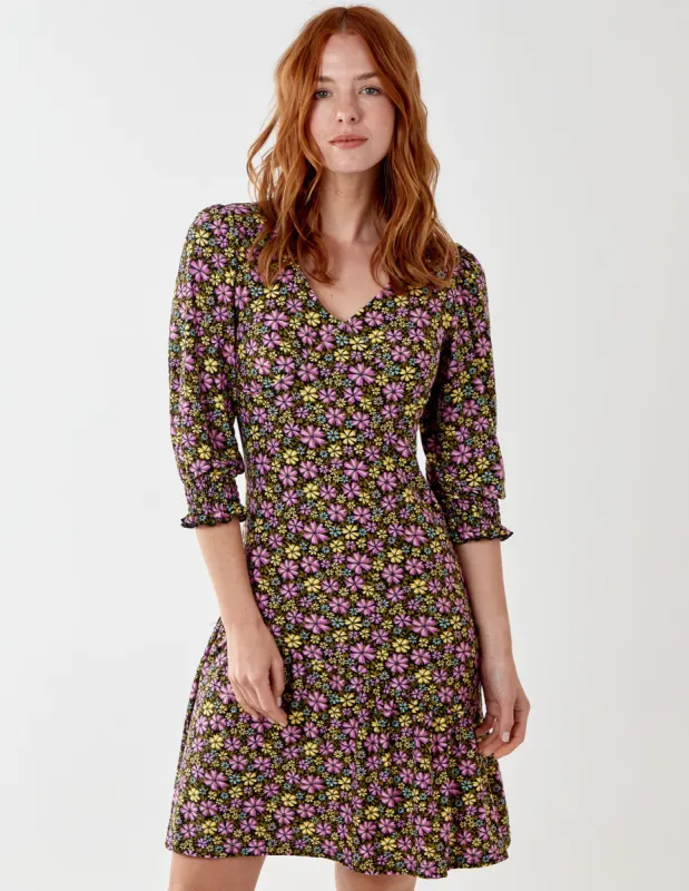 V Front Asymmetric Tier Mini Dress sold by Blue Vanilla