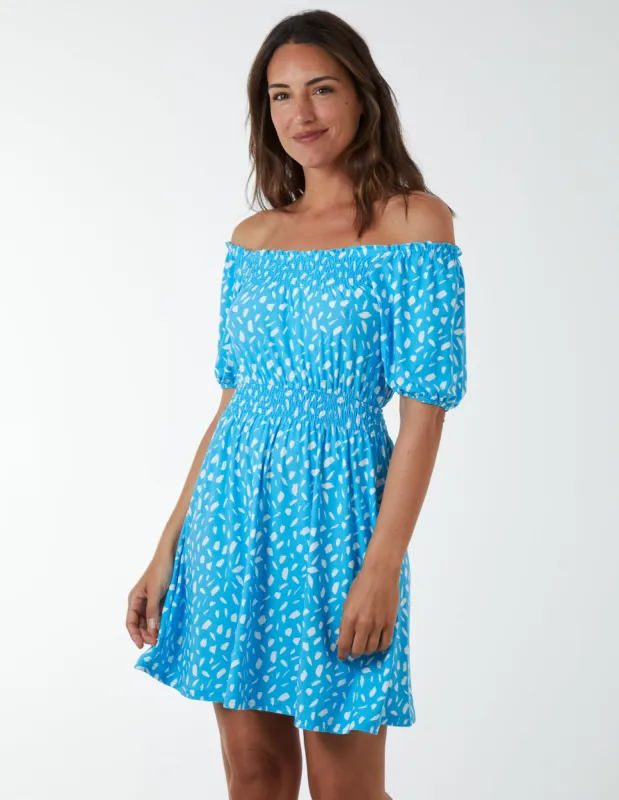 Scoop Shirred Blouse Mini Dress sold by Blue Vanilla