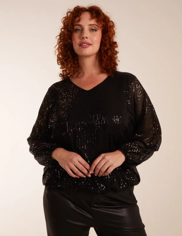 Curve Sequin Batwing Blouse sold by Blue Vanilla