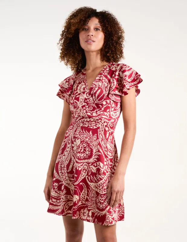 Wrap Ruffle Mini Dress sold by Blue Vanilla